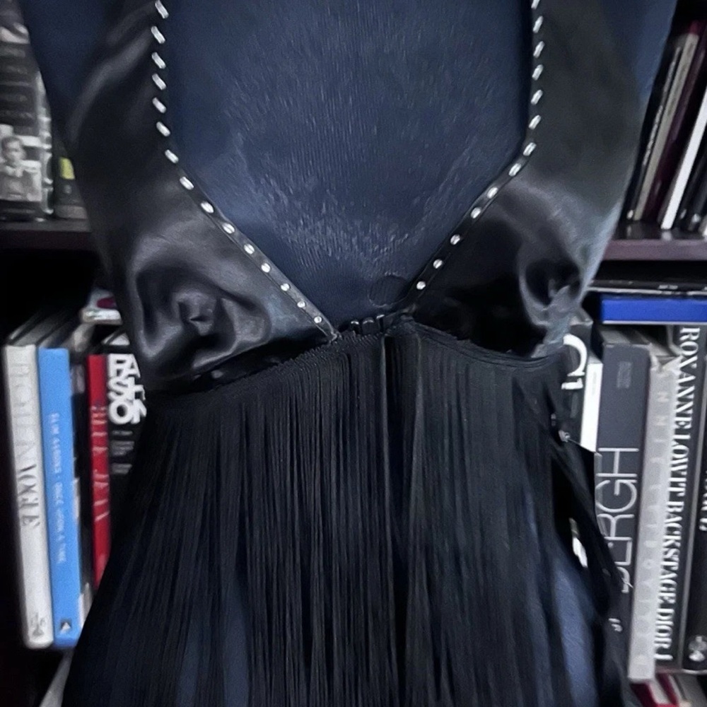 Vintage Frederick's of Hollywood Black Fringe Top